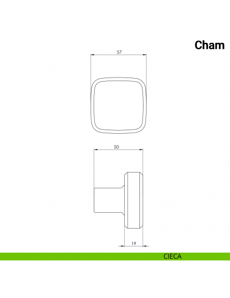 Pomolo girevole per porta Cham Nuda Verum Italy senza rosetta - cieca