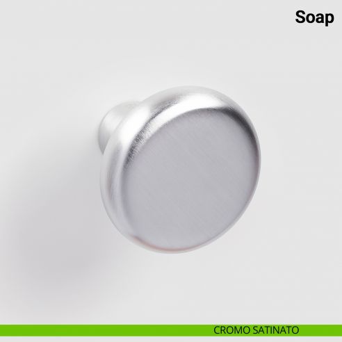 Pomolo girevole per porta Soap Nuda Verum Italy senza rosetta - cromo satinato