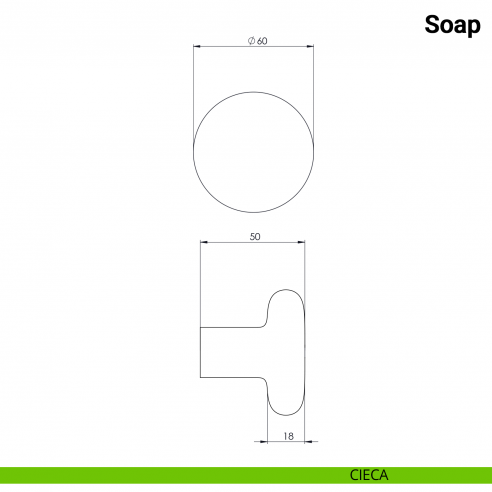 Pomolo girevole per porta Soap Nuda Verum Italy senza rosetta - cieca
