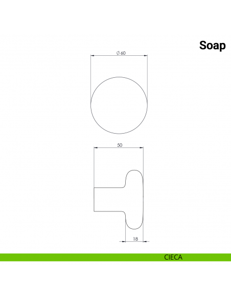 Pomolo girevole per porta Soap Nuda Verum Italy senza rosetta - cieca