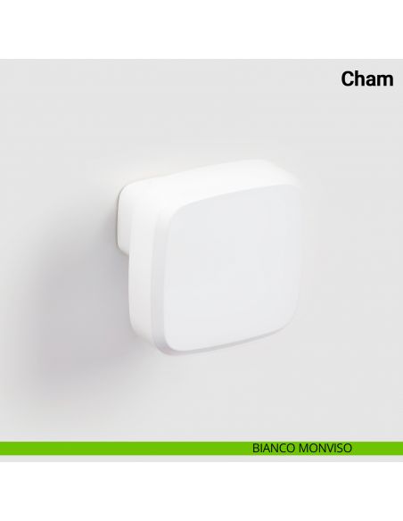 Pomolo fisso accoppiato per porta Cham Nuda Verum Italy senza rosetta - bianco monviso