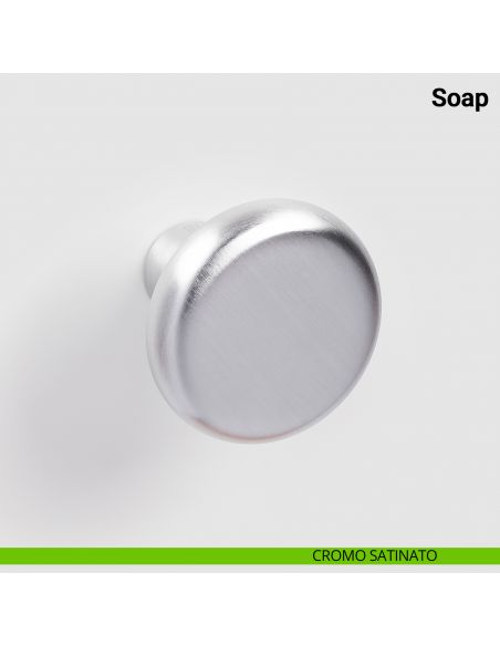 Pomolo fisso singolo per porta Soap Nuda Verum Italy senza rosetta - cromo satinato