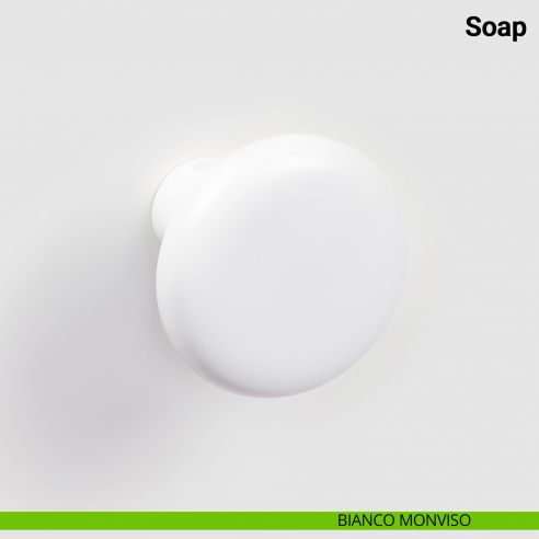 Pomolo fisso singolo per porta Soap Nuda Verum Italy senza rosetta - bianco monviso