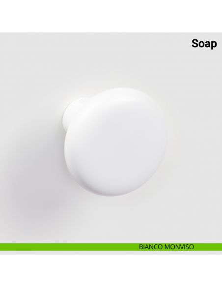 Pomolo fisso singolo per porta Soap Nuda Verum Italy senza rosetta - bianco monviso