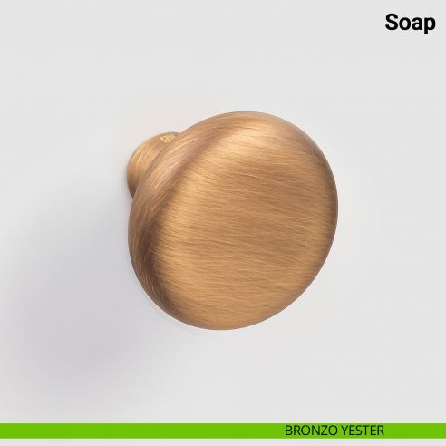 Pomolo fisso singolo per porta Soap Nuda Verum Italy senza rosetta - bronzo yester