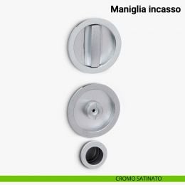 Maniglia ad incasso tonda per scorrevole con nottolino e ditale Verum Italy 2