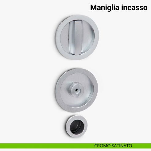 Maniglia ad incasso tonda per scorrevole con nottolino e ditale Verum Italy