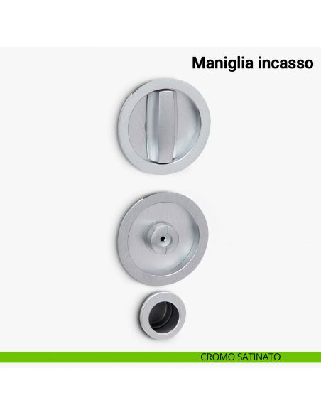 Maniglia ad incasso tonda per scorrevole con nottolino e ditale Verum Italy