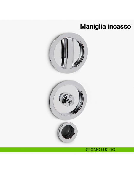 Maniglia ad incasso tonda per scorrevole con nottolino e ditale Verum Italy