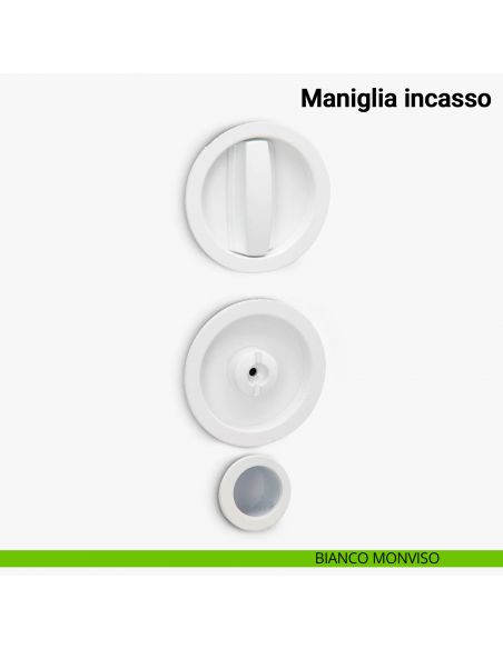 Maniglia ad incasso tonda per scorrevole con nottolino e ditale Verum Italy