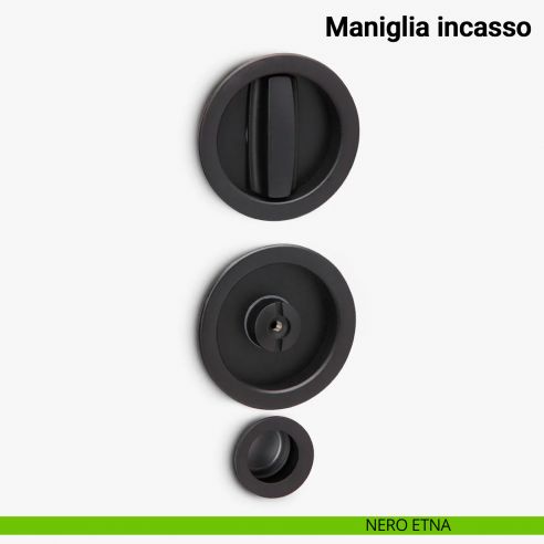 Maniglia ad incasso tonda per scorrevole con nottolino e ditale Verum Italy