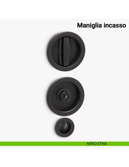 Maniglia ad incasso tonda per scorrevole con nottolino e ditale Verum Italy