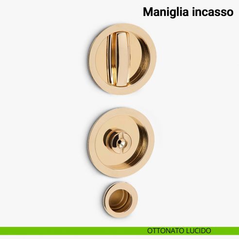 Maniglia ad incasso tonda per scorrevole con nottolino e ditale Verum Italy