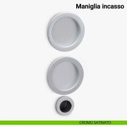 Maniglia ad incasso tonda per scorrevole cieca con ditale Verum Italy 2