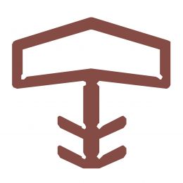 Guarnizione per porta in legno Roverplastik A 106 K marrone battuta 10 mm scatola 408 metri