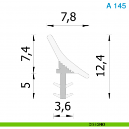 Guarnizione per porta scorrevole in legno Roverplastik A 145 neutra trasparente battuta 8 mm scatola 435 metri 2