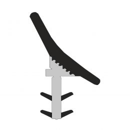 Guarnizione per porta scorrevole in legno Roverplastik A 145 nera battuta 8 mm confezione 29 metri