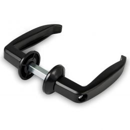 Maniglia per cancello nera con vite spessore porta 40-50 mm quadro 8 mm Nova-Ferr 271/3