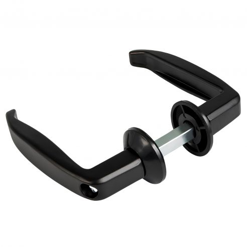 Maniglia per cancello nera con vite spessore porta 40-50 mm quadro 8 mm Nova-Ferr 271/3