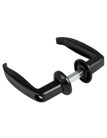 Maniglia per cancello nera con vite spessore porta 40-50 mm quadro 8 mm Nova-Ferr 271/3