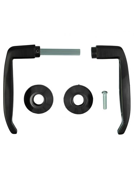 Maniglia per cancello nera con vite spessore porta 40-50 mm quadro 8 mm Nova-Ferr 271/3