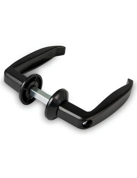 Maniglia nera per portoncino con vite spessore porta 50-60 mm quadro 8 mm Nova-Ferr 271/4