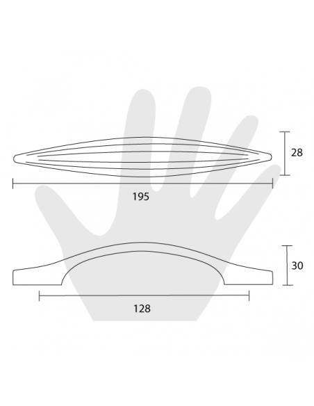 Maniglia per mobile Metal Style Cromo Lucido disegno