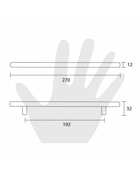 Maniglia per mobile Metal Style acciaio inox satinato MG22450 disegno