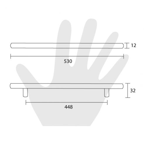 Maniglia per mobile Metal Style acciaio inox satinato MG22453 disegno