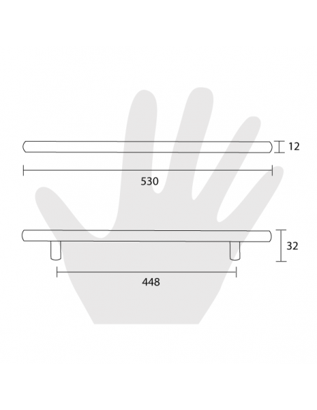 Maniglia per mobile Metal Style acciaio inox satinato MG22453 disegno