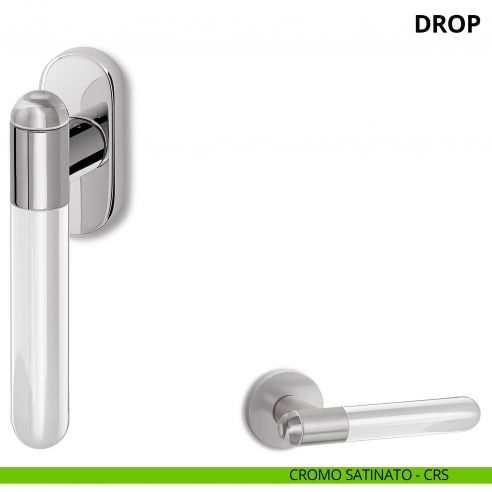 Maniglia per finestra martellina DK Drop Ento cromo satinato