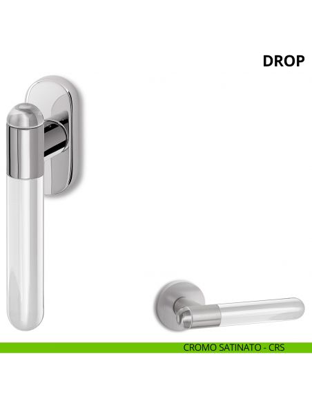 Maniglia per finestra martellina DK Drop Ento cromo satinato