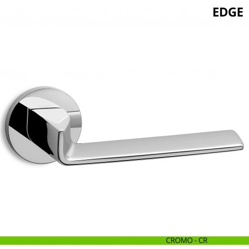 Maniglia per porta interna Edge Ento rosetta tonda cromo