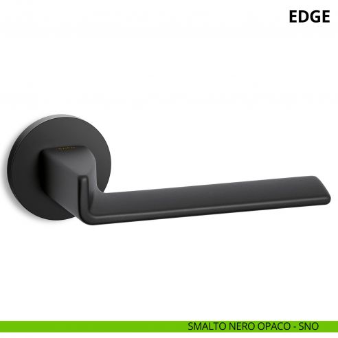 Maniglia per porta interna Edge Ento rosetta tonda smalto nero opaco