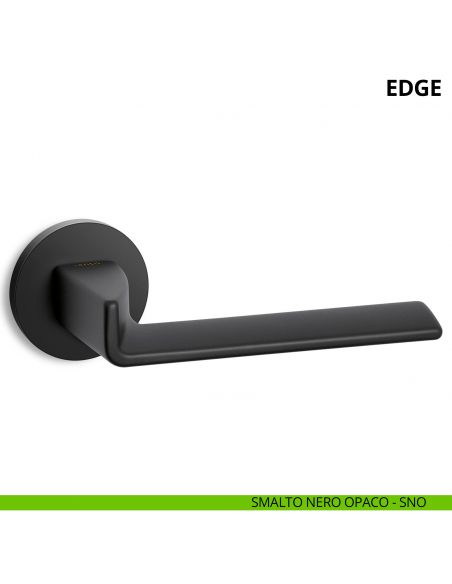 Maniglia per porta interna Edge Ento rosetta tonda smalto nero opaco