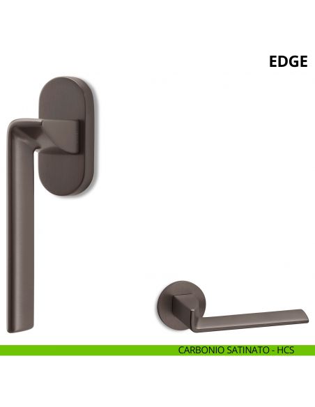 Maniglia per finestra martellina DK Edge Ento carbonio satinato