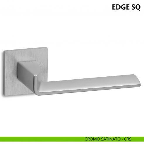 Maniglia per porta interna Edge SQ Ento rosetta quadrata cromo satinato