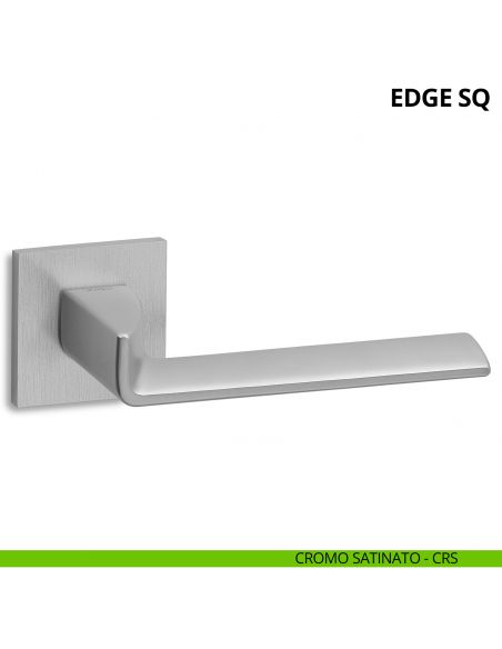 Maniglia per porta interna Edge SQ Ento rosetta quadrata cromo satinato