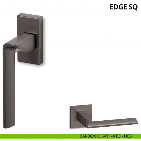 Maniglia per finestra martellina DK Edge SQ Ento carbonio satinato