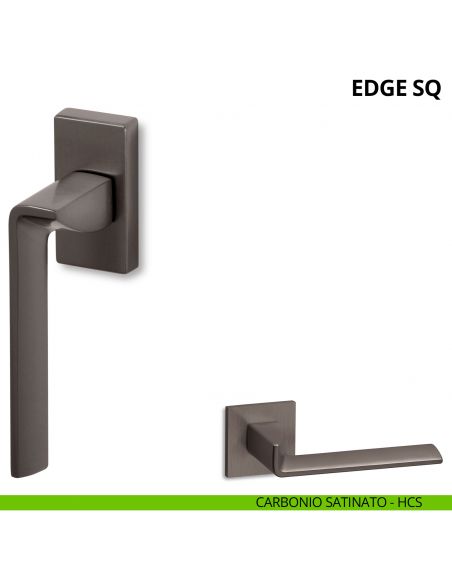 Maniglia per finestra martellina DK Edge SQ Ento carbonio satinato