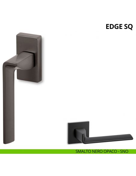 Maniglia per finestra martellina DK Edge SQ Ento smalto nero opaco