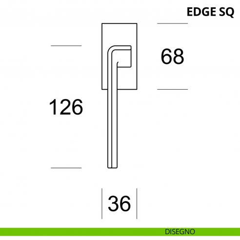 Maniglia per finestra martellina DK Edge SQ Ento disegno