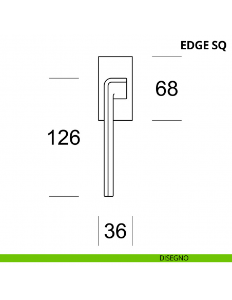 Maniglia per finestra martellina DK Edge SQ Ento disegno