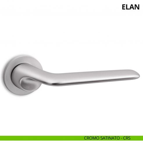 Maniglia per porta interna Elan Ento rosetta tonda cromo satinato