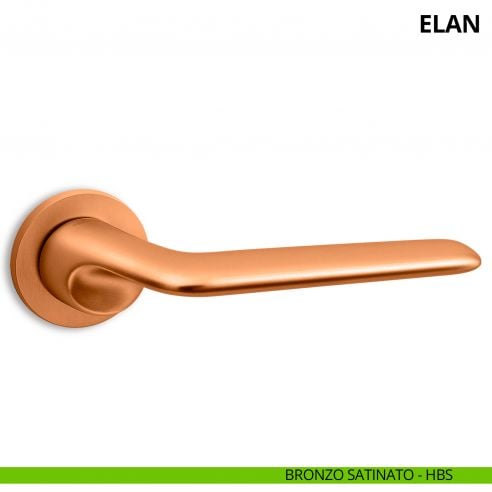 Maniglia per porta interna Elan Ento rosetta tonda bronzo satinato