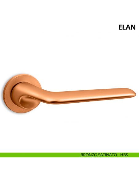 Maniglia per porta interna Elan Ento rosetta tonda bronzo satinato