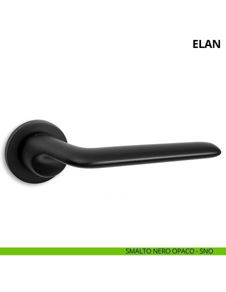 Maniglia per porta interna Elan Ento rosetta tonda smalto nero opaco