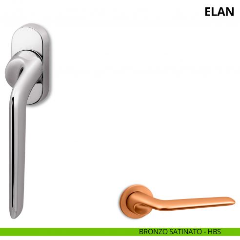 Maniglia per finestra martellina DK Elan Ento bronzo satinato