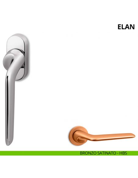 Maniglia per finestra martellina DK Elan Ento bronzo satinato