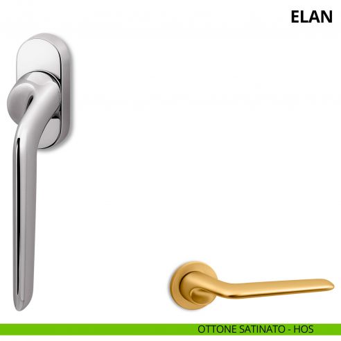Maniglia per finestra martellina DK Elan Ento ottone satinato